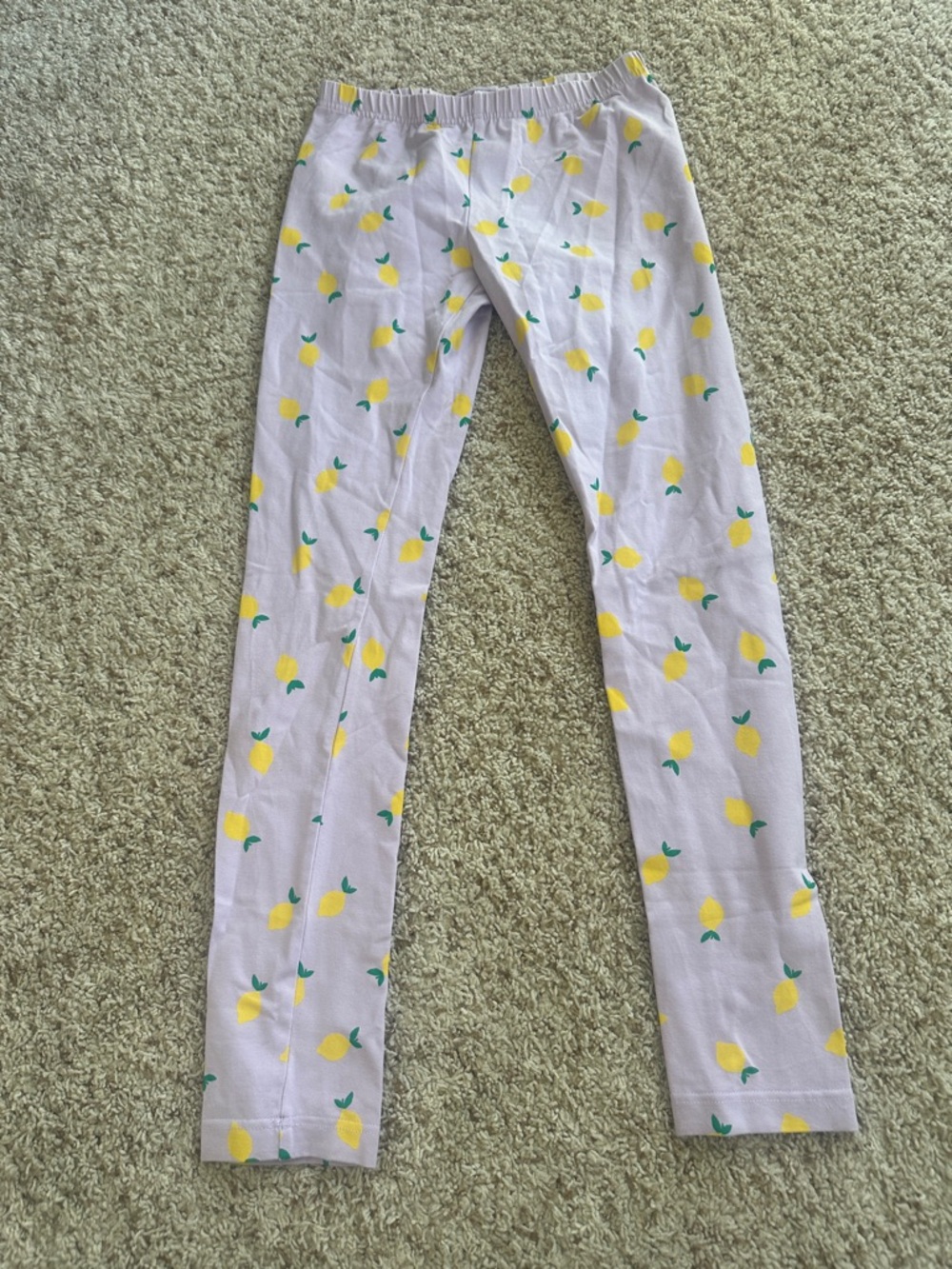 Hanna Andersson Lavender Leggings with Yellow Lemon Print